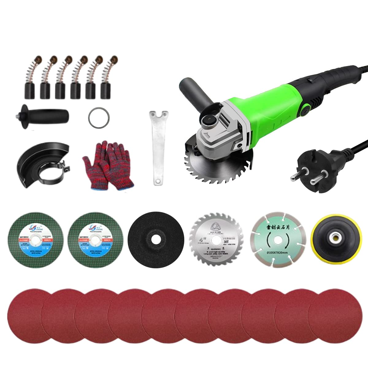 Serplex 850W Angle Grinder Machine for Grinding, Polishing and Cutting, Load 2000W Grinders Power Tools, 6 Speeds 11000 RPM Electric Metal Grinder with Handle, Wheel Guards, Etc Serplex 850W Angle Grinder Machine for Grinding, Polishing and Cutting, Load 2000W Grinders Power Tools, 6 Speeds 11000 RPM Electric Metal Grinder with Handle, Wheel Guards, Etc